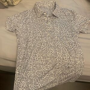 BYLT polo, gray pattern, new without tags, never worn